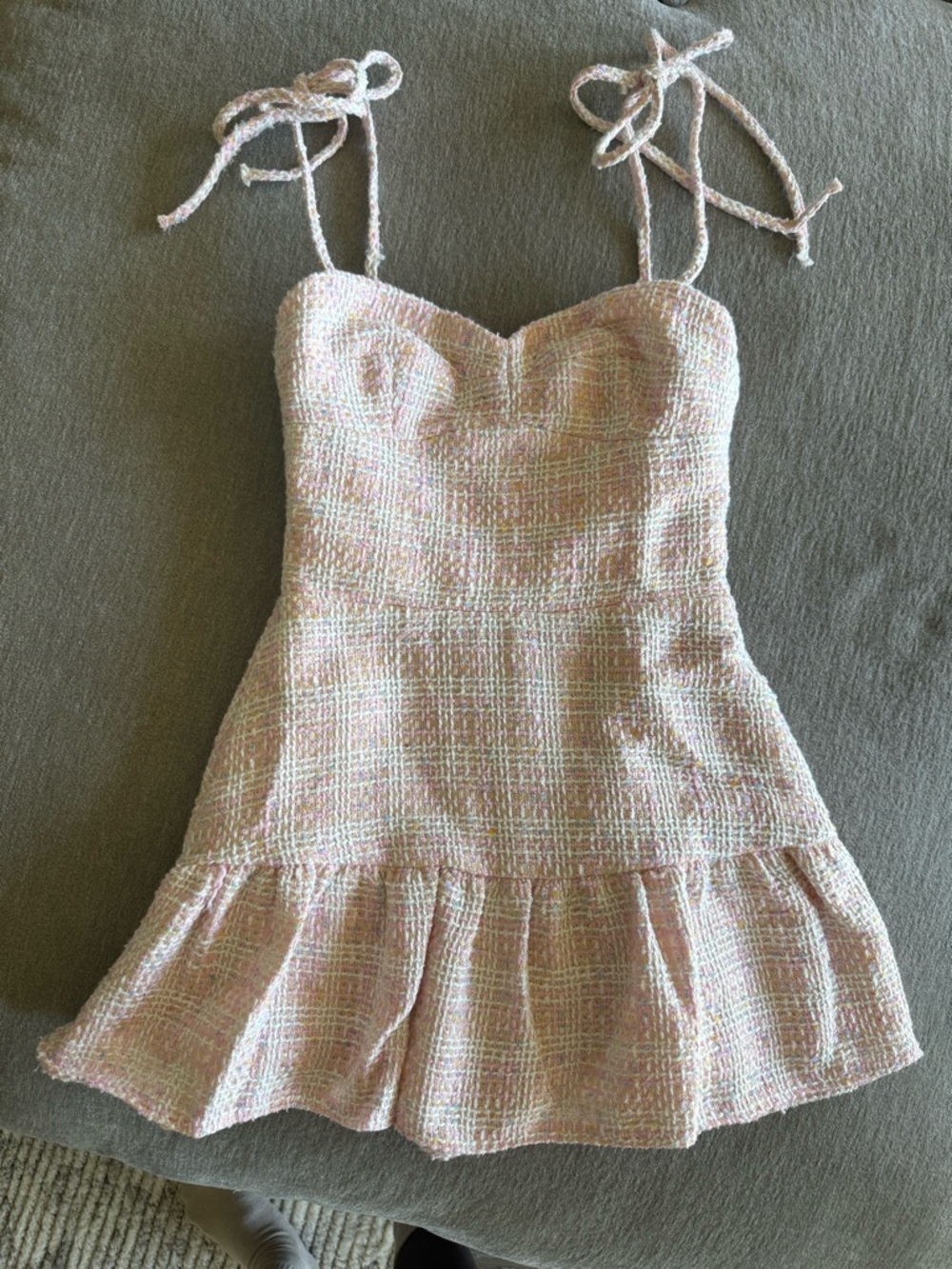 Amanda Uprichard Pink Tweed Mini Dress